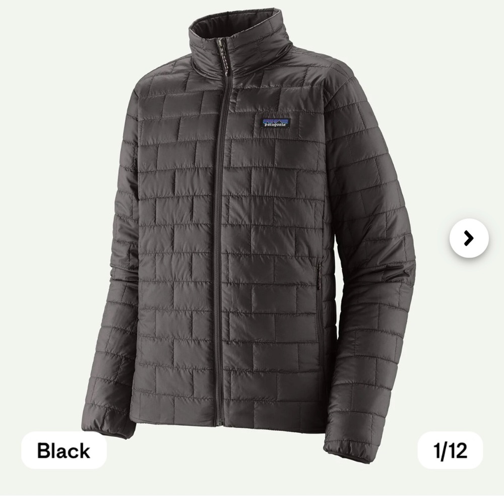 Patagonia Men's Black Quilted Jacket Medium Like New